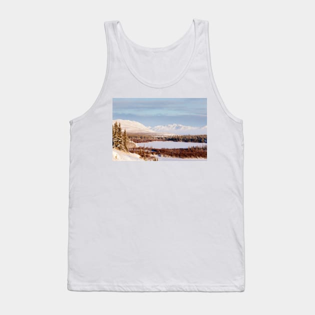 Scenic winter at frozen Lake Laberge Yukon Canada Tank Top by ImagoBorealis